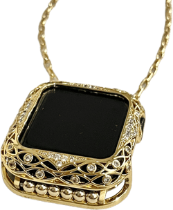 Apple Watch Pendant Necklace, 14K Gold Filled Chain for Women, Luxury Style iWatch Gold Necklace Jewelry, 46/38mm/40mm41mm/44mm/45mm/42mm
