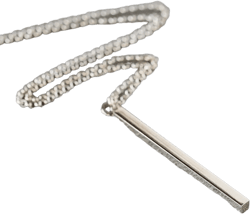 Silver Bar Necklace, Vertical Bar Pendant, Sterling Silver Unisex Necklace, Modern Geometric Jewelry