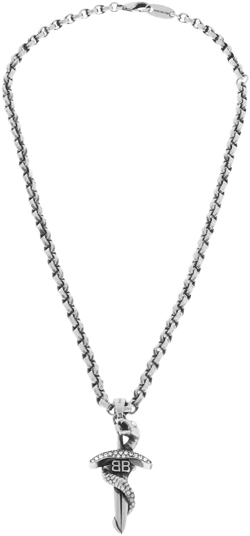 Goth Snake Necklace  in Antique Silver