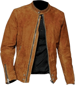 Men's Brown Suede Leather Jacket Lambskin Biker Racer Cafe Racer Retro Vintage Zip Biker Racing Motorcycle XX-Small Brown - Suede Jacket