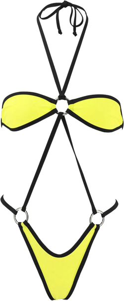 SHERRYLO Micro Bikini Extreme Slingshot Swimsuit Slutty Sexy Sling Bikinis Gstring Thong Exotic Lingerie Slingshots Microkini 23016-yellow Black