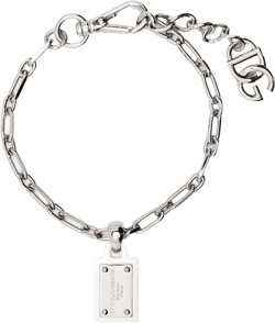 logo-tag chain-link bracelet