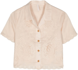 guipure-lace cotton blouse