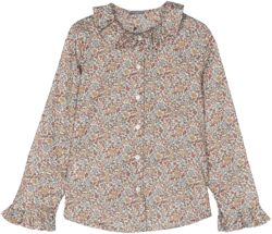 floral-print cotton blouse