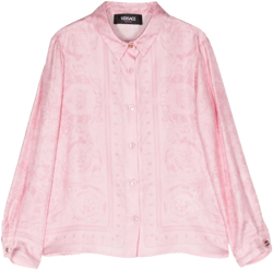 Barocco-print silk shirt