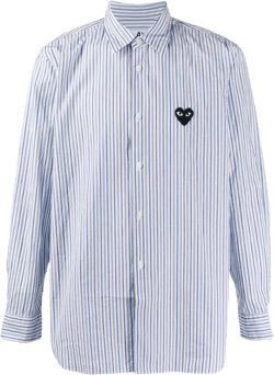 striped crinkled effect shirt