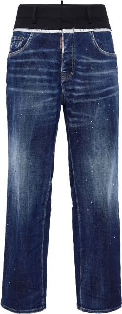 mid-rise straight-leg jeans