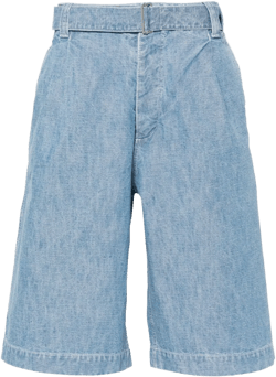 pleat-detail denim shorts
