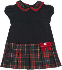 tartan-pattern pleated dress