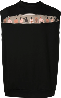 graphic-print cotton tank top