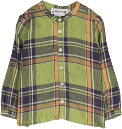 plaid linen tunic shirt
