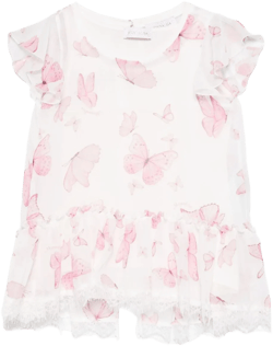 butterfly-print blouse