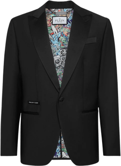Beaded Peak-lapel Blazer In Black