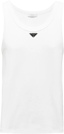triangle-logo cotton tank top