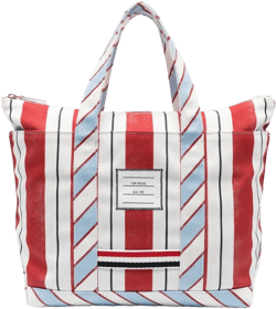 signature stripe-pattern tote bag