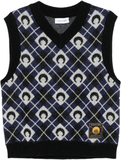 Moon Argyle knit vest