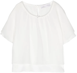 crew-neck layered blouse
