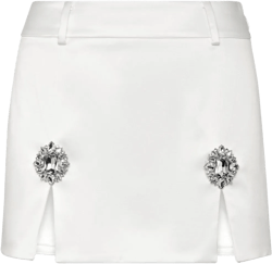 gem-embellished satin mini skirt