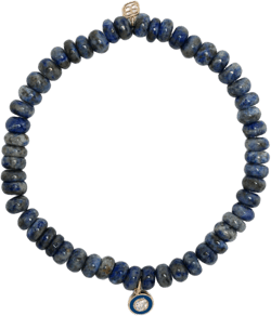 14kt yellow gold lapis lazuli beaded bracelet