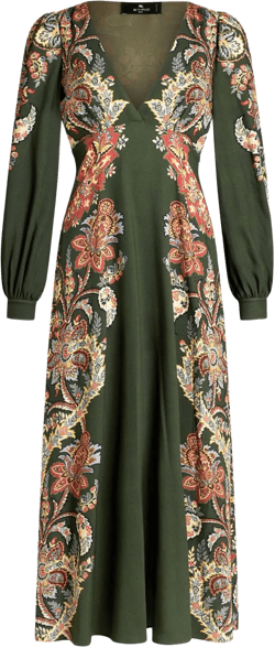 floral print twill dress