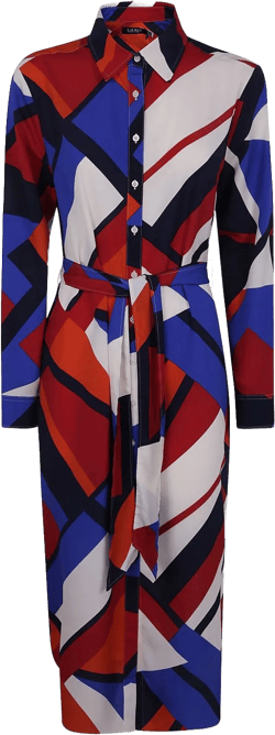 abstract-print shirtdress
