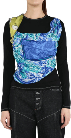 upcycled silk-scarves top