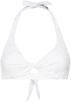 Tristan floral-embroidered bikini top