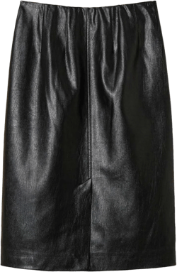 faux-leather skirt