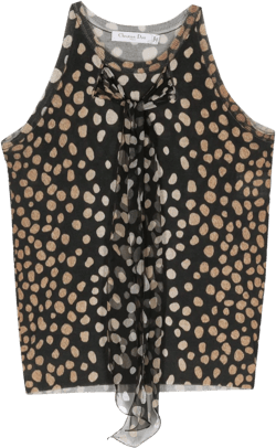 2000s leopard-print knitted tank top