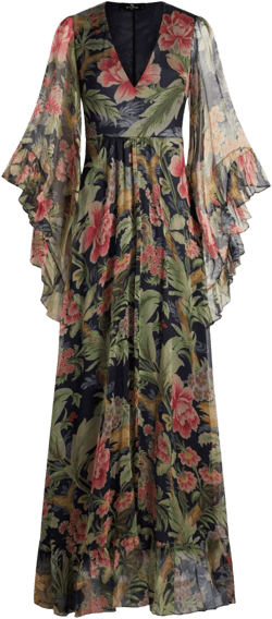 floral-print silk maxi dress