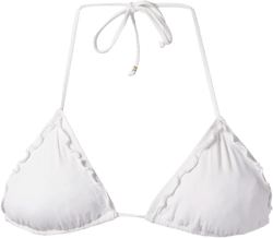 ruffled trim triangle bikini top
