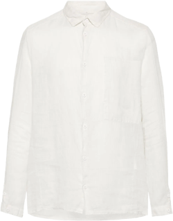 straight-collar linen shirt 
