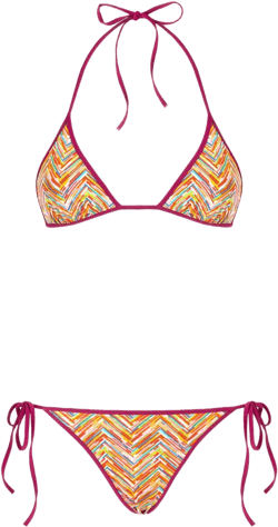 zigzag-print bikini set