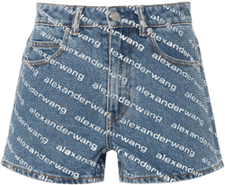rhinestoned denim shorts