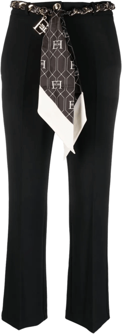 scarf-detaill cropped trousers