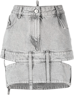 cut-out denim mini skirt 