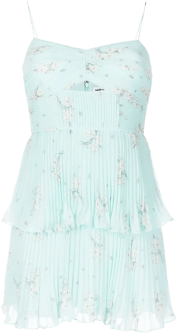 floral-print tiered chiffon minidress
