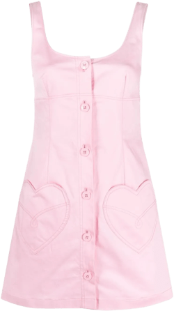 heart-motif stretch-cotton midi dress