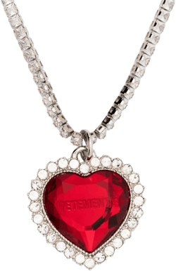 crystal-embellished heart-pendant necklace