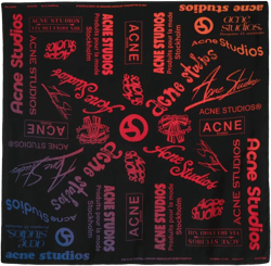 logo-print silk scarf