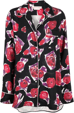 spinning roses print shirt 