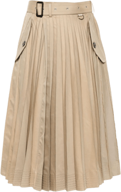 plissé midi skirt