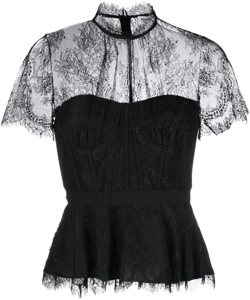 lace-embellished corset top