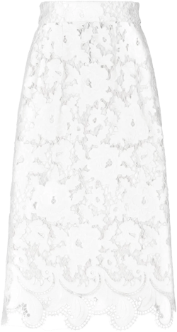floral-embroidery open-work skirt