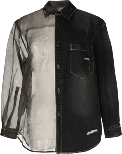 semi-sheer panelled shirt