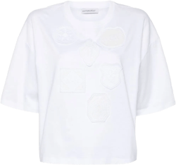 Godet tulle-detail cotton T-shirt