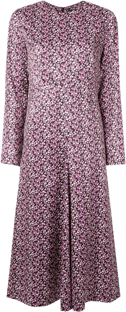 floral-print flared panel midi dress