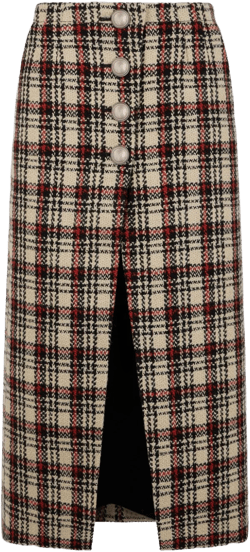 tartan-pattern midi skirt