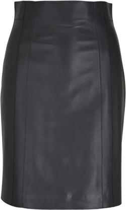 high-waist leather pencil skirt