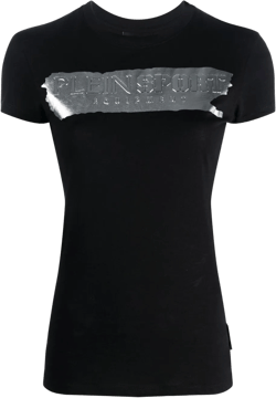 metallic logo-print T-shirt